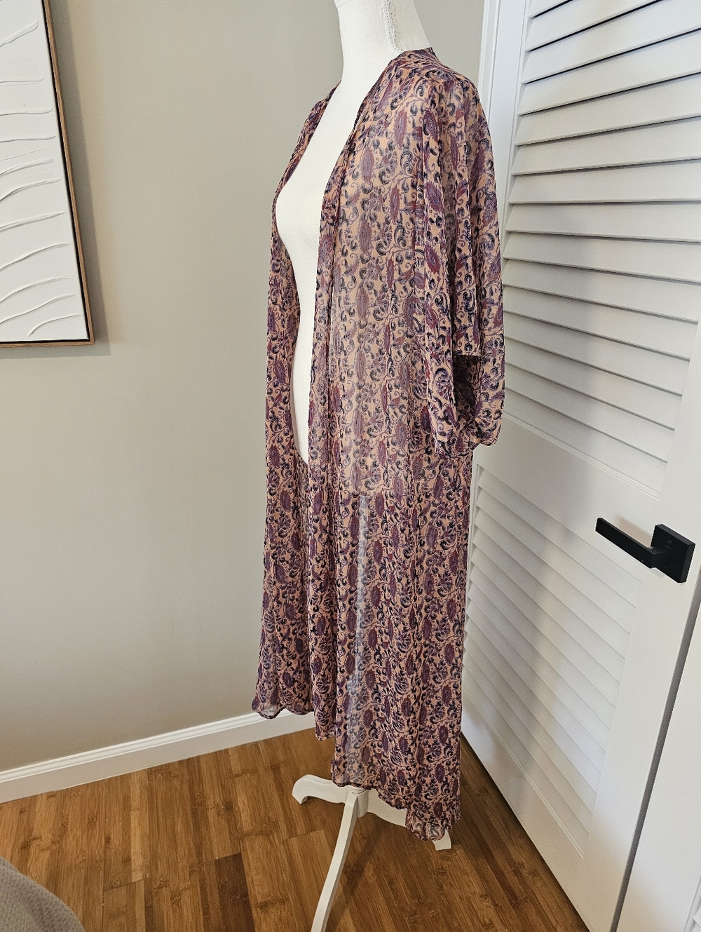 Band of Gypsies Sheer Floral Duster Robe | Boho Festival Kimono | Size M